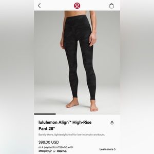 Lululemon Align High-Rise Pant 28”